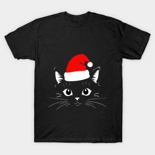 Cat with Christmas Hat T-Shirt
